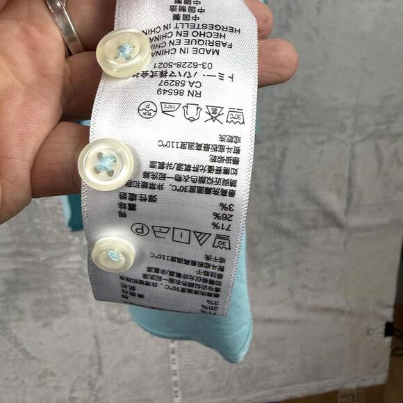 Tommy Bahama Aqua Blue Long Sleeve Shirt Men XL Tall Silk Cotton Blend Casual - Picture 6 of 12